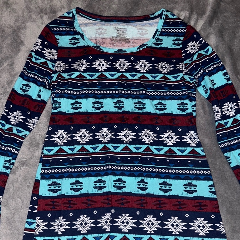 Long Sleeve Shirt Large Red, White and Blue